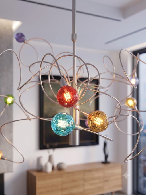 Original Harco Loor Strawberry Pendelleuchte (12-flammig, Edelstahl) – hanglampen, rvs, Glass (photo 2 of 5)