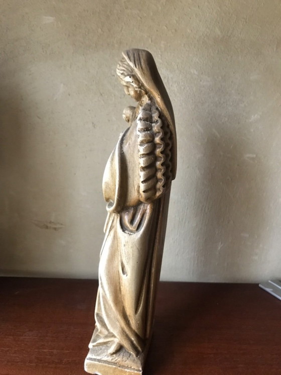 Image 1 of Vintage beeld Maria en kind in gips