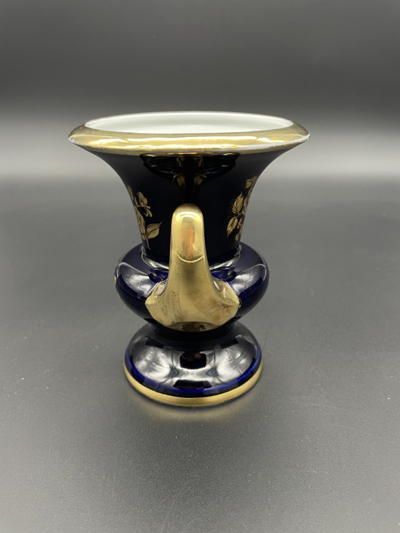 Royal Porzellan Bavaria KPM Handled Vase Real Cobalt Gold Decor 13.5 cm – Porcelain (photo 4 of 10)