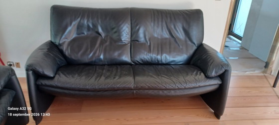 2 schöne schwarze Leolux Sessel in sehr gutem Zustand – Sofagarnitur, Leather (photo 4 of 6)