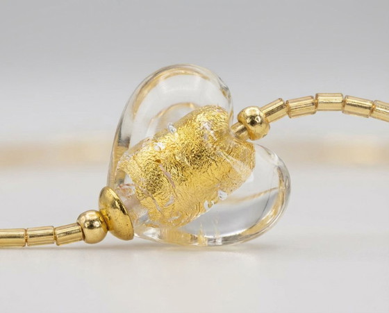 Image 1 of Halsketting van Murano-glas met 24-karaats bladgoud – Gecertificeerd – 86 cm
