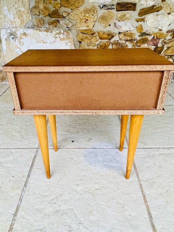 Image 1 of Mid-Century, Oak Nightstand , Circa 1960s 1970s