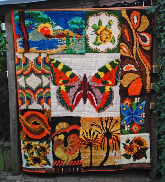 Image 1 of Smyrma vintage con ricamo a pavimento o arazzo degli anni '70.