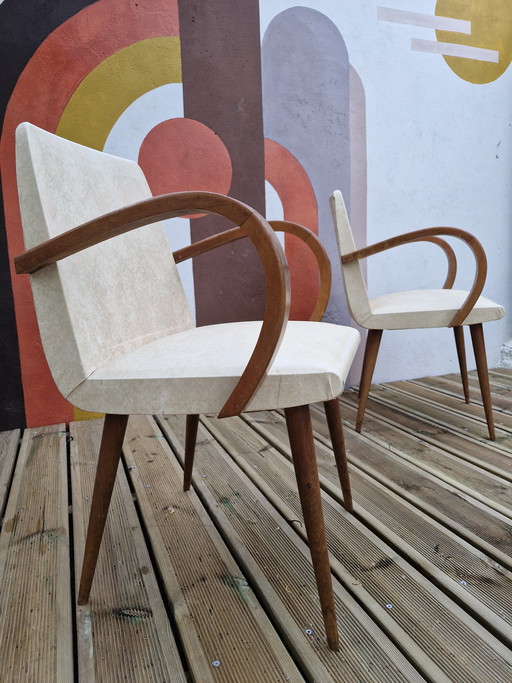 Paires de Fauteuils Bridges vintage 1960