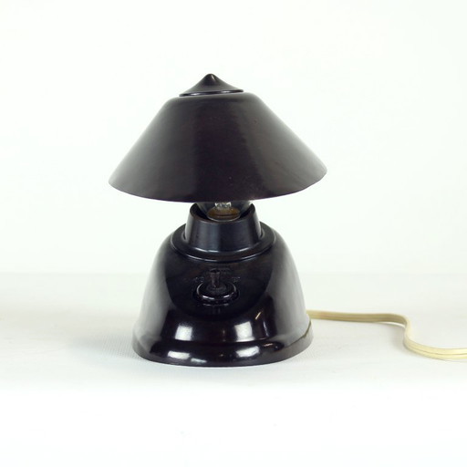 Braune Bakelitlampe vom Bauhaus Team für Esc Zukov, 1930er
