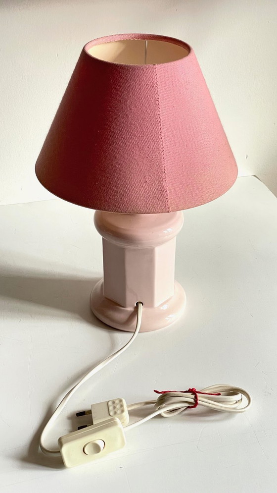 Image 1 of LAMPE Céramique Rose VINTAGE