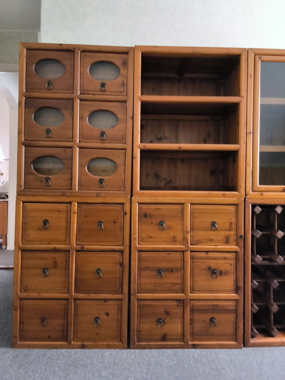 Image 1 of Japanse houten (voorraad)  kast, 6 delig