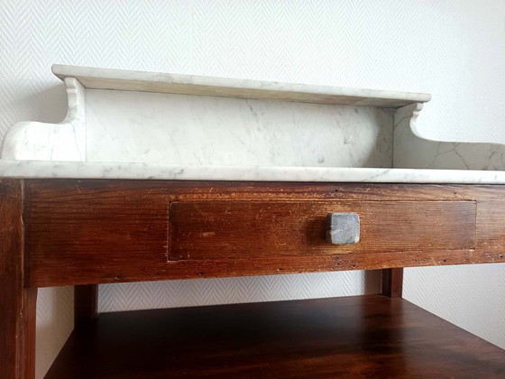 Image 1 of Country house dressing table in wood and marble