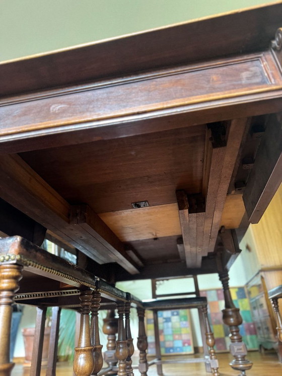 Image 1 of Walnut dining table with 8 chairs
