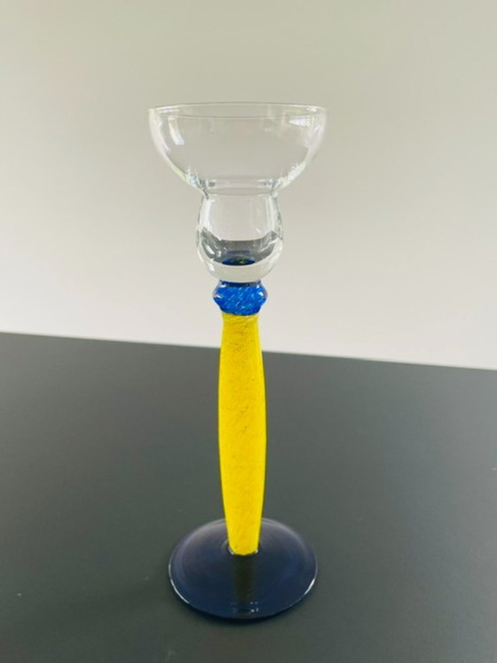 Image 1 of Candelabro vintage di design italiano in vetro Memphis x Murano.
