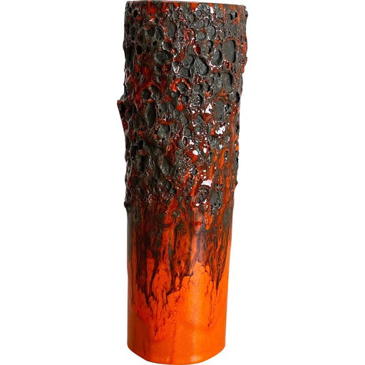Vase vintage en céramique de lave grasse pour Otto Ceramic, Allemagne 1970