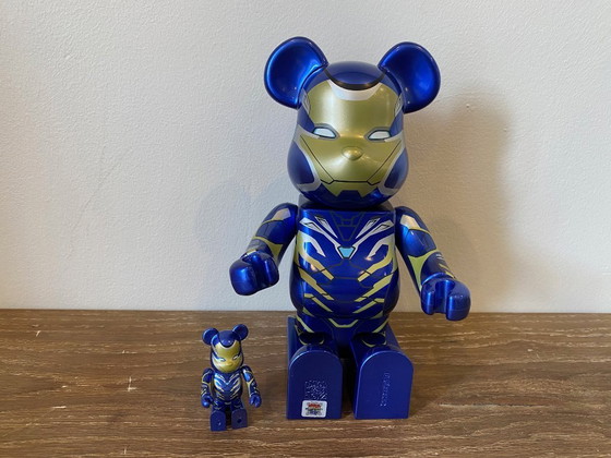 Image 1 of Bearbrick IRON MAN RESCUE SUIT Marvel AVENGERS ENDGAME versie 400% + 100% MEDICOM speelgoed 2023