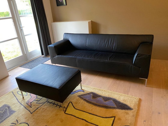 Design On Stock Bloq 3-Sitzer mit Hocker – Sofas, Leather, Metal (photo 6 of 7)