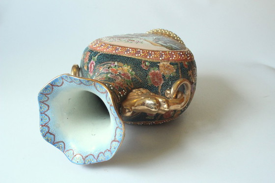 Image 1 of Magnificent Chinese vase, amphora-shaped, ceramic, vintage, mid-century, ceramic vase made in China