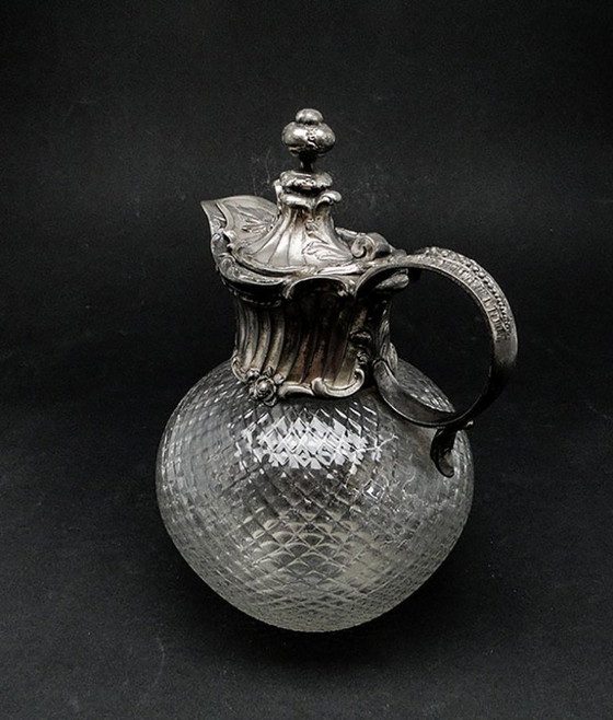 Wijnkan in art nouveau-stijl uit de 20e eeuw, afkomstig van WMF, Duitsland, jaren 1890. – Glazen & Karaffen (photo 12 of 15)