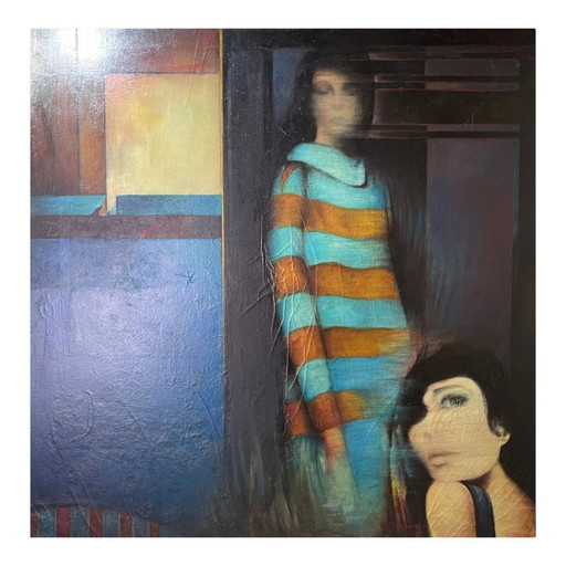 Erwin Mackowiak, A Woman's Confidence, Huile sur Toile, 1969
