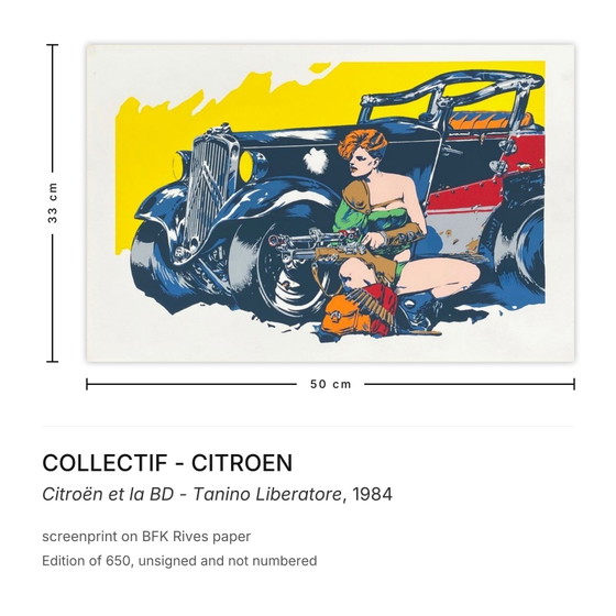 Collectif - Citroen Screenprint Citroën et la BD - Tanino Liberatore 1984 – Lithographs & prints, Paper (photo 3 of 5)