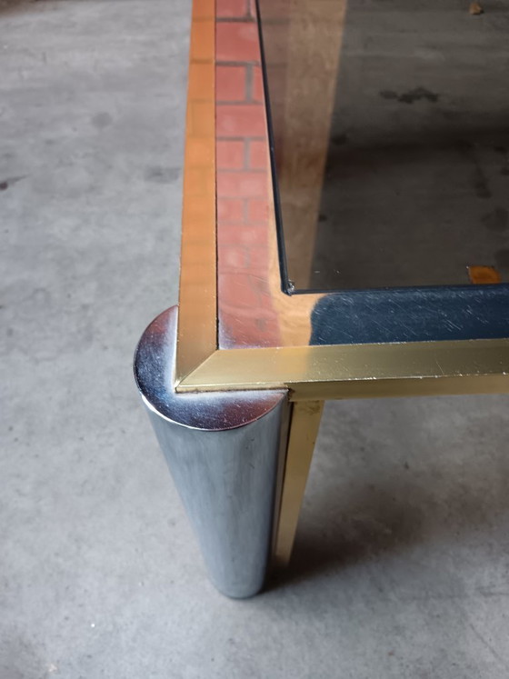 Image 1 of Tavolino da caffè vintage Belgo Chrome in cromo e vetro fumé