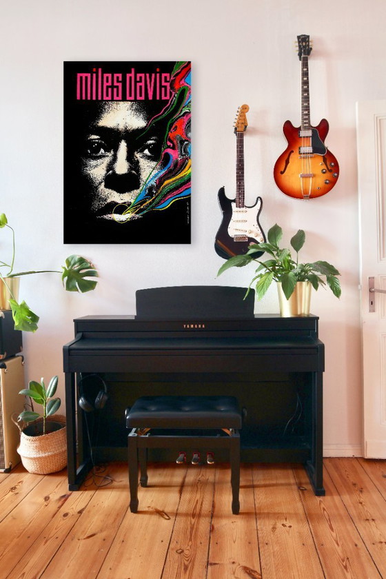 Image 1 of Miles Davis, bijgenaamd "The Prince of Darkness" - Jazzposter 1989 - 70 × 100 cm