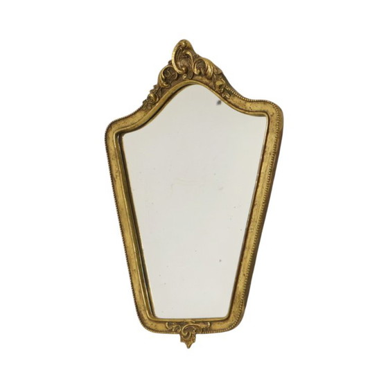 Kleine Franse Kuifspiegel Bladgoud Verguld Barok Stijl – Glass (photo 5 of 26)