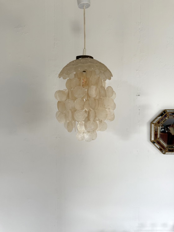 Image 1 of Vintage Capiz shell pendant lamp, Honsel ‘70