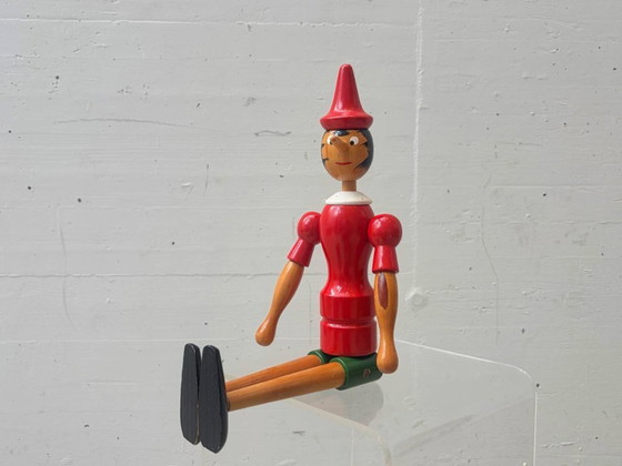 Image 1 of Pinocchio wooden figure, 1950s
