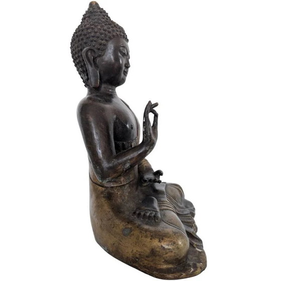 Buda chino sentado con rastros de dorado y marca de laca estampada, lote 190 – Esculturas, Bronze (photo 3 of 15)
