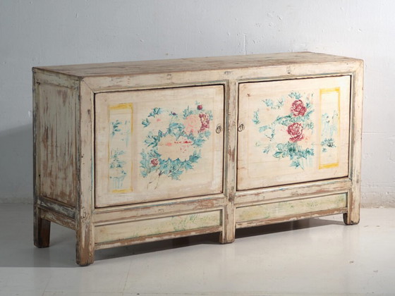Credenza antica dipinta in legno di pino – Cina, circa 1930 – Credenze, Brass (photo 5 of 40)