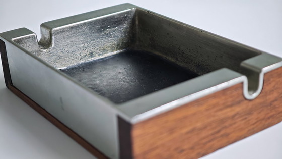 Image 1 of Cendrier en acier teck, design moderne des années 70