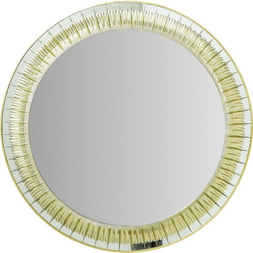 Miroir vintage en laiton par Sergio Mazza pour Artemide, Italie 1960