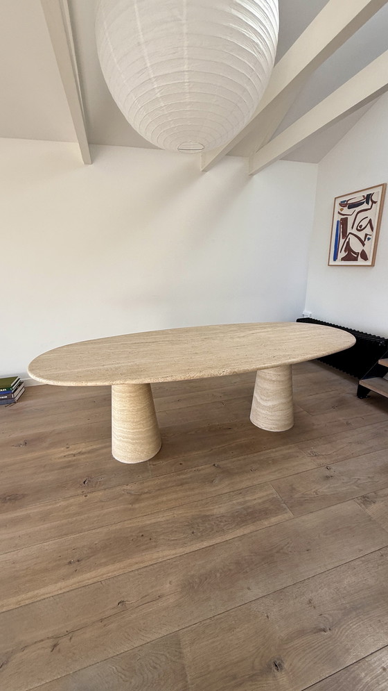 Image 1 of Table de salle à manger en travertin pour l'intérieur et l'extérieur