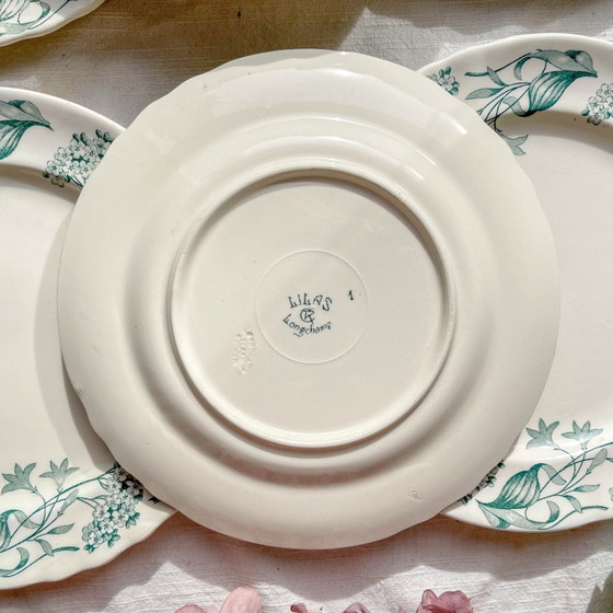 Set di 6 Piatti Piani Antichi in Ironstone "Lilac" - Longchamp, XIX Secolo – Stoviglie, Vintage (photo 9 of 9)