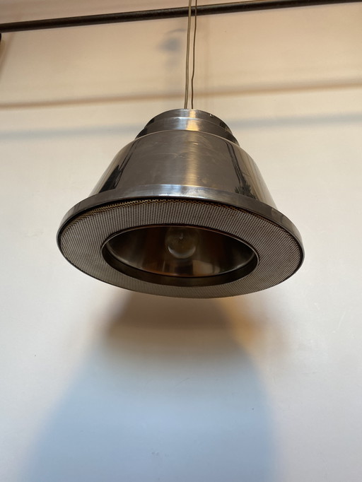 Very high-quality industrial design lamp made of stainless steel