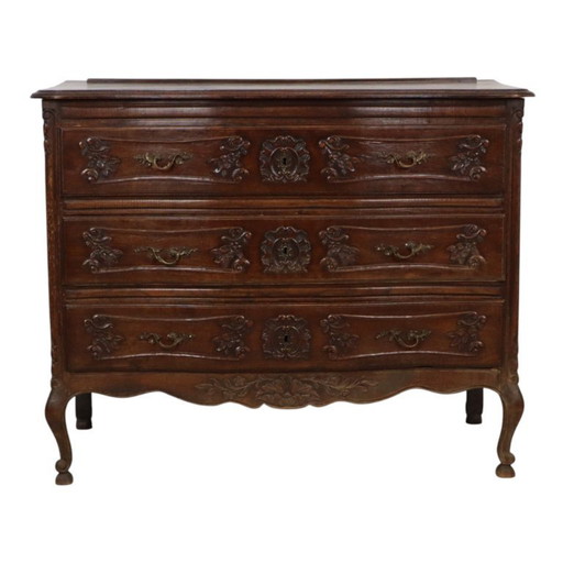 Cassettiera antica in rovere massello