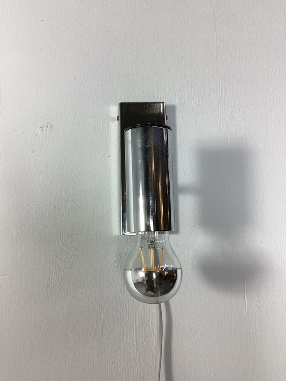 Image 1 of Vintage minimalist chrome wall lamp