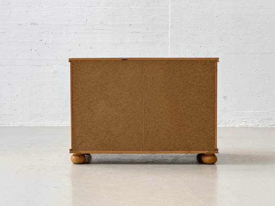 Solid Pine Chest of Drawers with 2 Drawers, Country Style, 1990s, Sideboard, Wood, Beige (photo 9 of 15)