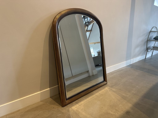 Grand miroir d'arc DeKnudt doré - taillé à facettes