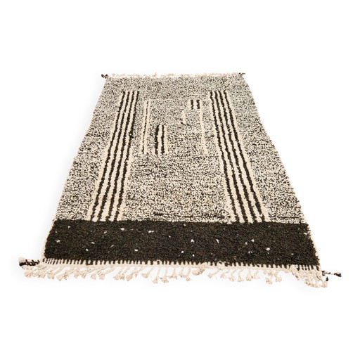Auténtica Alfombra Beni Ouarain 236x152 cm – Lana Crema Natural
