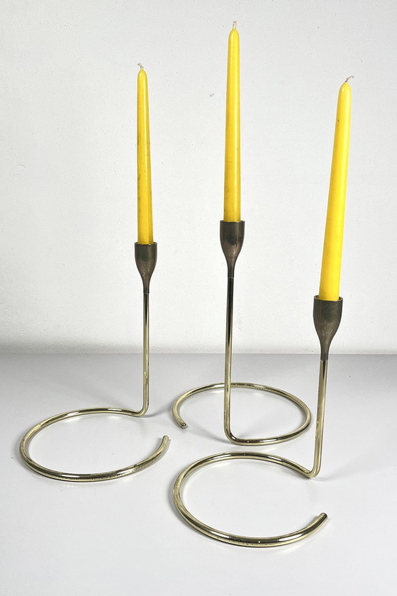 Image 1 of Set of brass candlesticks