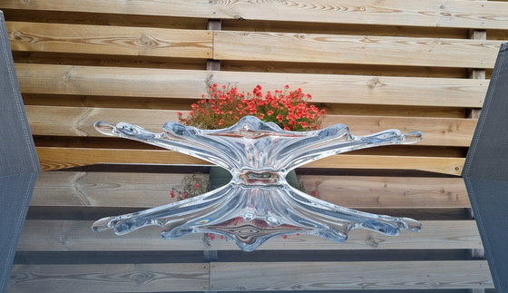 Image 1 of Art Vannes designer Pierre d'Avesn vintage signed French crystal bowl, 1960s