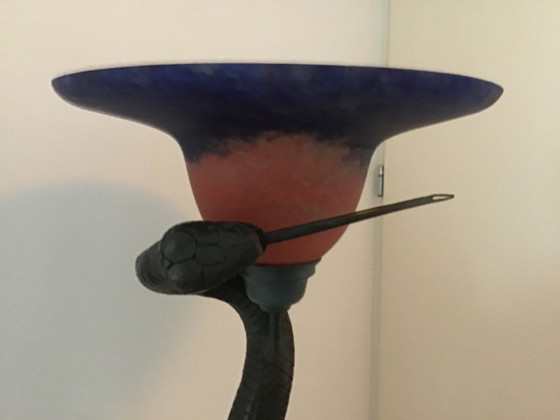 Image 1 of Lampada da terra Edgar Brandt a forma di serpente