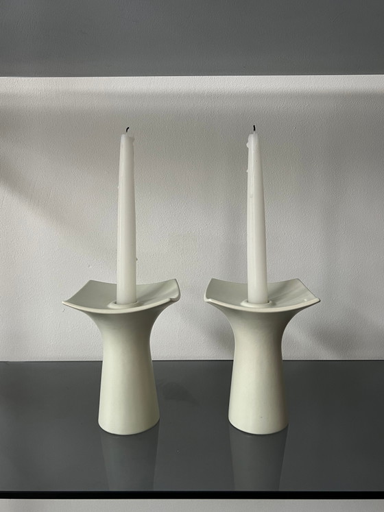 Portacandele in ceramica bianca anni '80 – Scandinavian (photo 2 of 4)