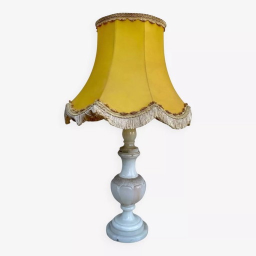 Large antique alabaster lamp