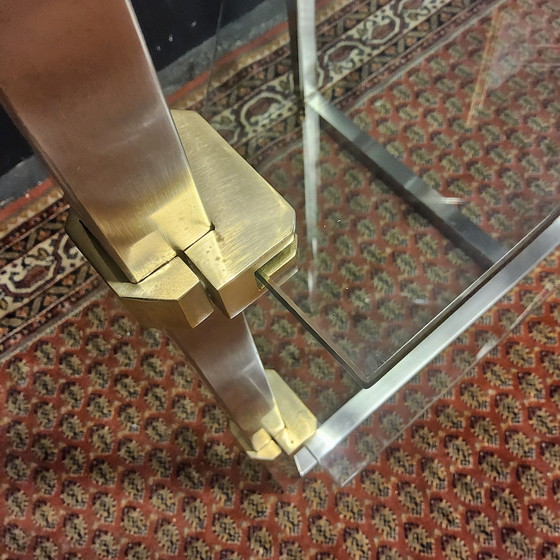 Image 1 of Vintage 80s Design Glass/Steel Display Cabinet by Peter Ghyczy (Dutch Design) Glass Wall Shelves