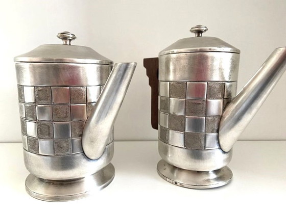 Image 1 of Tea & Coffee Service Pieces Silverware Silver Plated Metal Art Deco Hallmarked A.S.