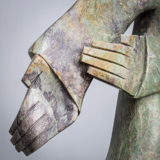 Image 1 of Shona Warrior Hand-Carved Sculpture