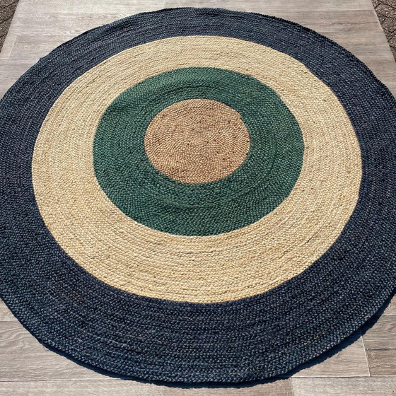 Image 1 of Brinker Carpets Jute Dart Teal Teppich - Ø200