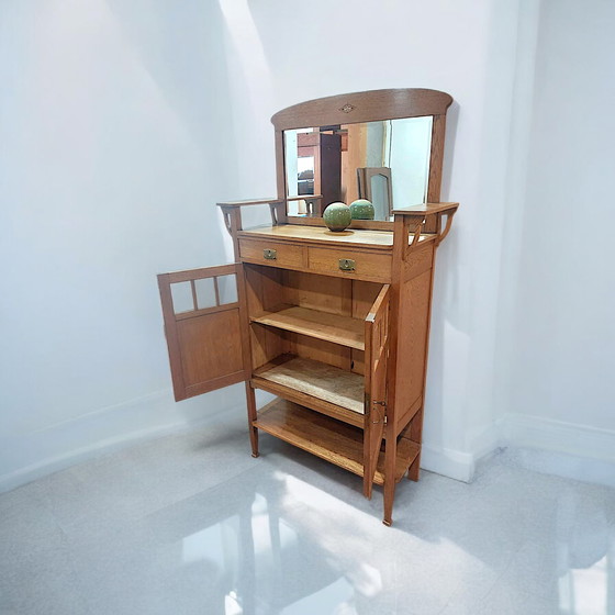 Image 1 of antique Art Nouveau cabinet with mirror