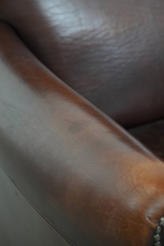 Image 1 of Elegant, characterful vintage armchair made of sheepskin