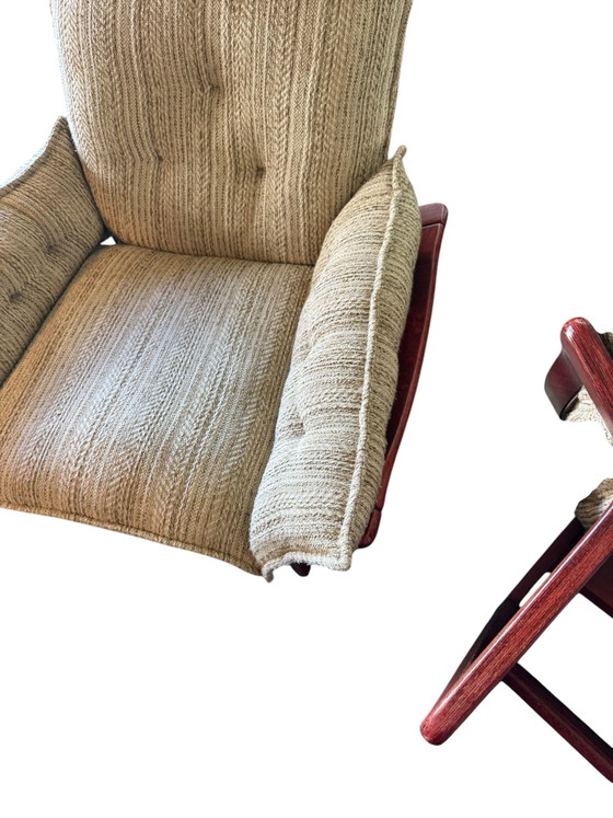 Poltrone Relax Ungheresi Mid Century – Tessile, Legno (photo 6 of 7)
